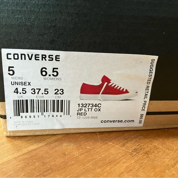 Converse Red Jack Purcell canvas NIB - Picture 6 of 6